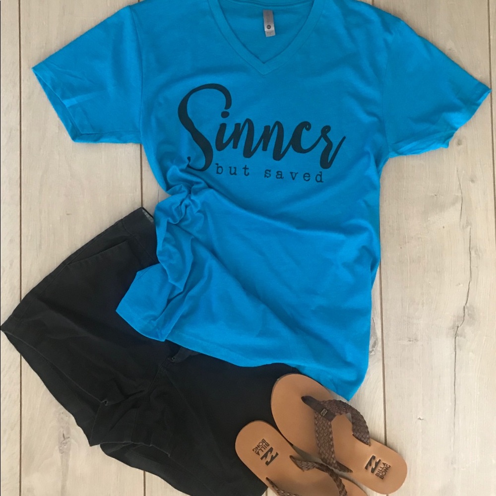 Graphic Tee - “Sinner but Saved”